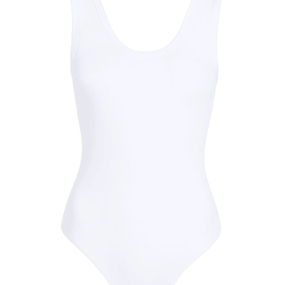 nuuds White Seamless Scoop Tank Bodysuit